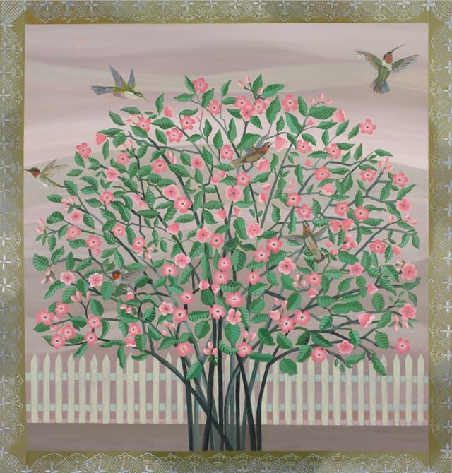 Hummingbirds in the Quince Tree